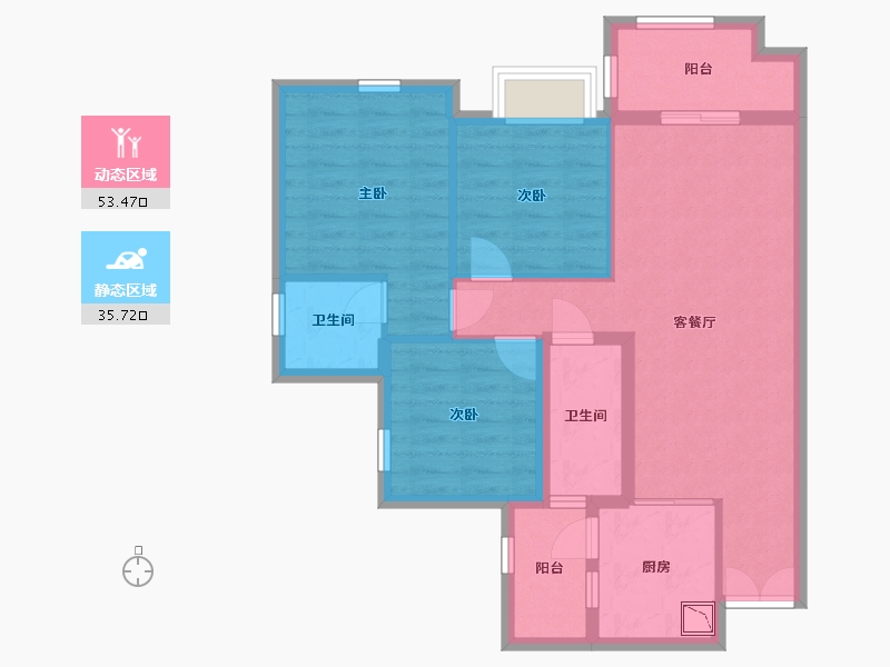 四川省-巴中市-平昌金域华府-78.97-户型库-动静分区