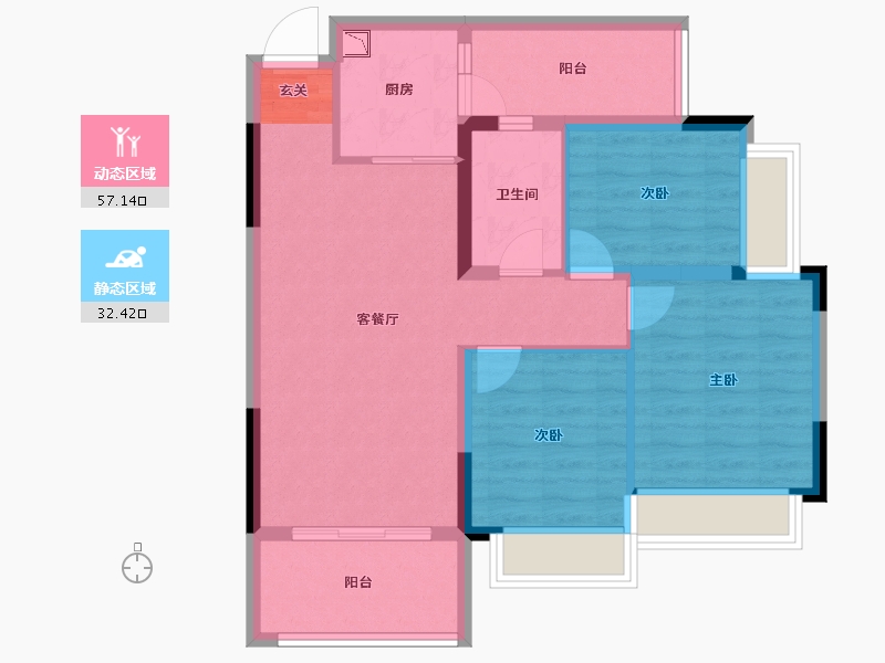 四川省-成都市-成都嘉和世纪城-79.82-户型库-动静分区