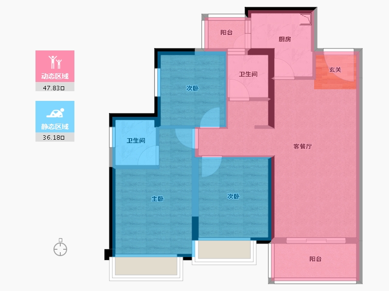 四川省-成都市-青白江万达-74.18-户型库-动静分区