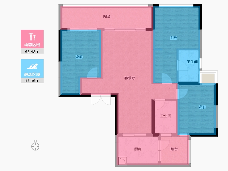 四川省-成都市-滨江领樾-97.21-户型库-动静分区