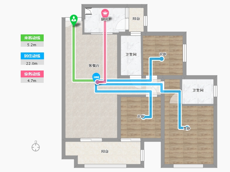 四川省-巴中市-平昌金域华府-84.14-户型库-动静线