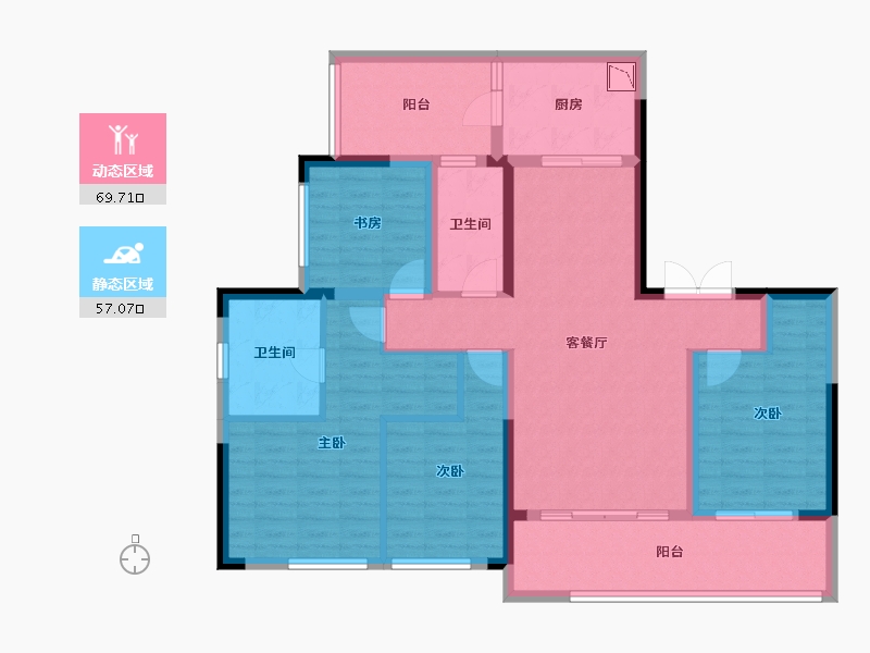 四川省-成都市-滨江领樾-112.75-户型库-动静分区