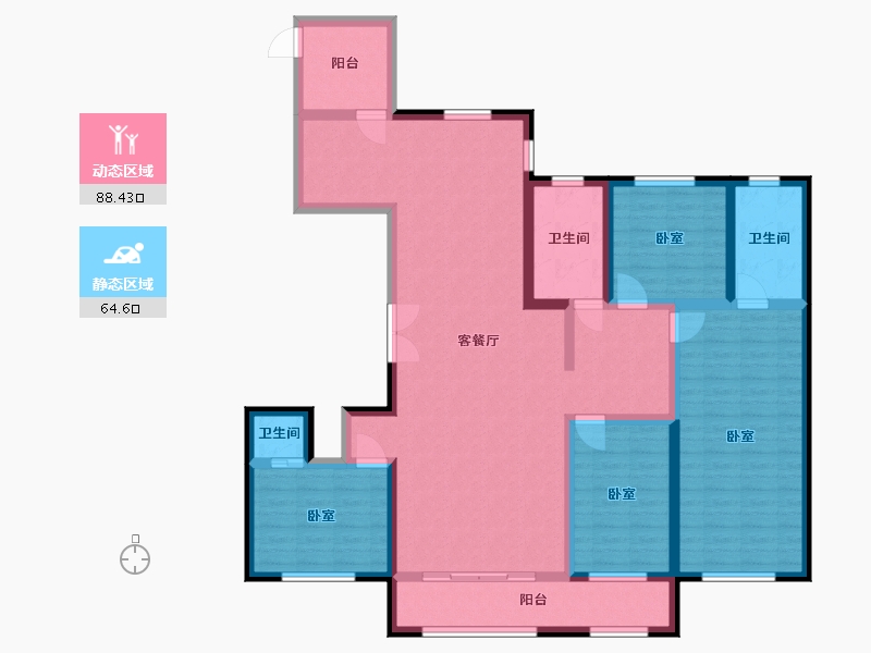 河北省-石家庄市-锐拓·长安颐园-136.81-户型库-动静分区