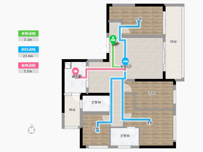 四川省-成都市-滨江领樾-111.87-户型库-动静线