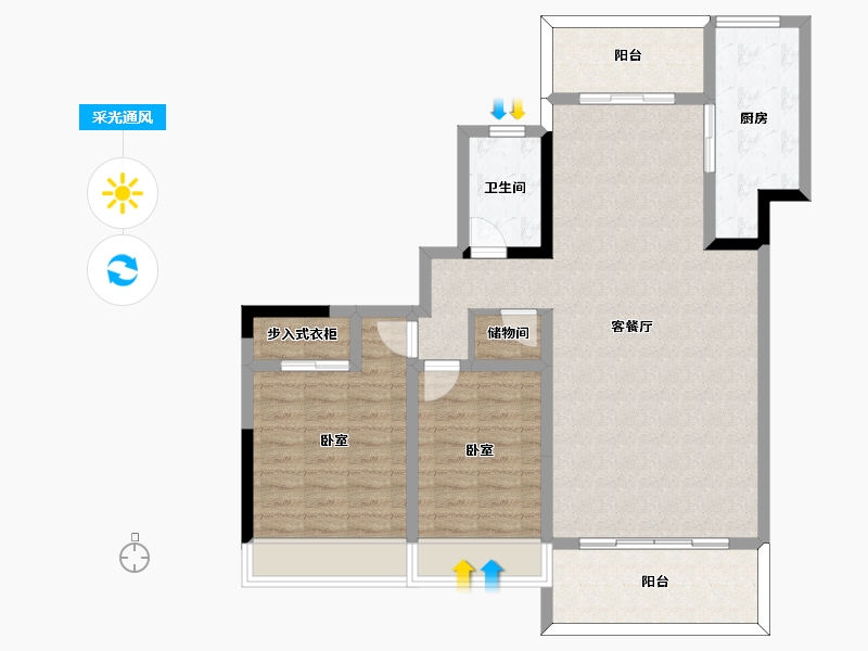 四川省-成都市-合能枫丹西悦-98.22-户型库-采光通风