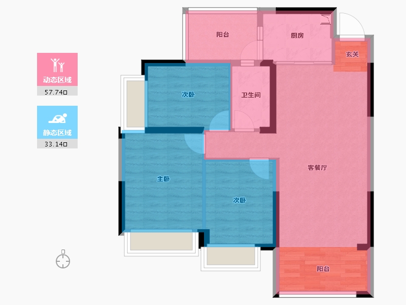 四川省-成都市-成都嘉和世纪城-81.42-户型库-动静分区