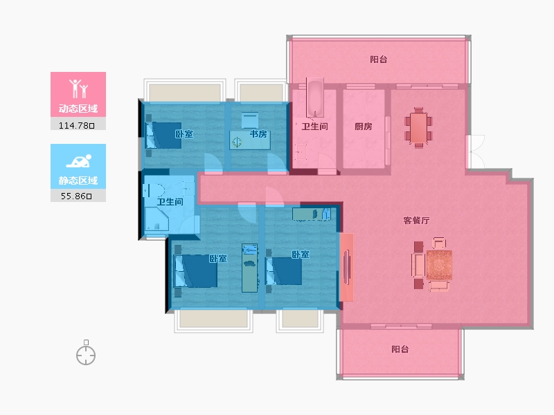 贵州省-安顺市-清馨雅园-153.83-户型库-动静分区