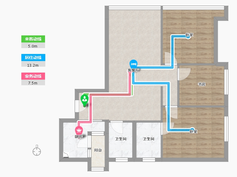 四川省-成都市-花样年智荟城商办-74.69-户型库-动静线