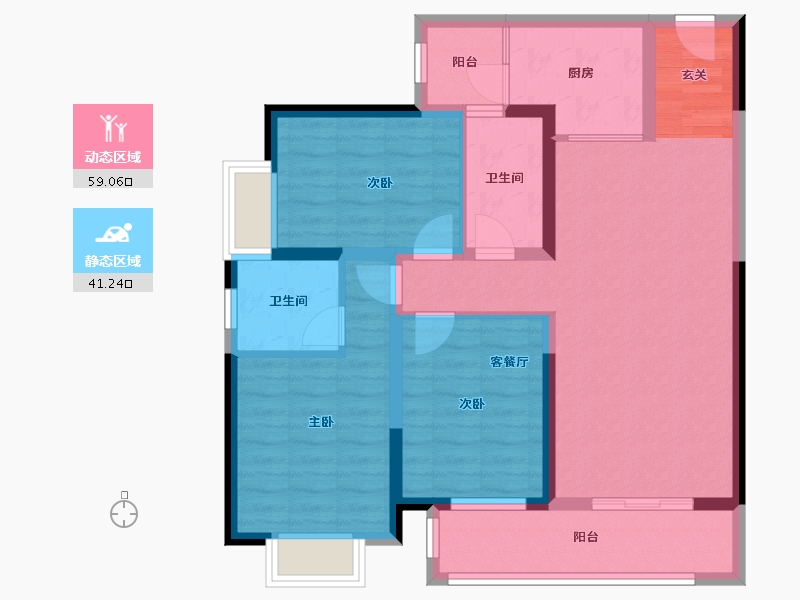 云南省-昆明市-融创微风十里-89.08-户型库-动静分区