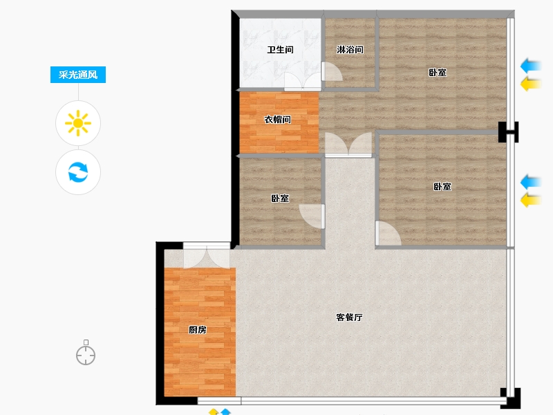 四川省-成都市-花漾锦江-110.98-户型库-采光通风