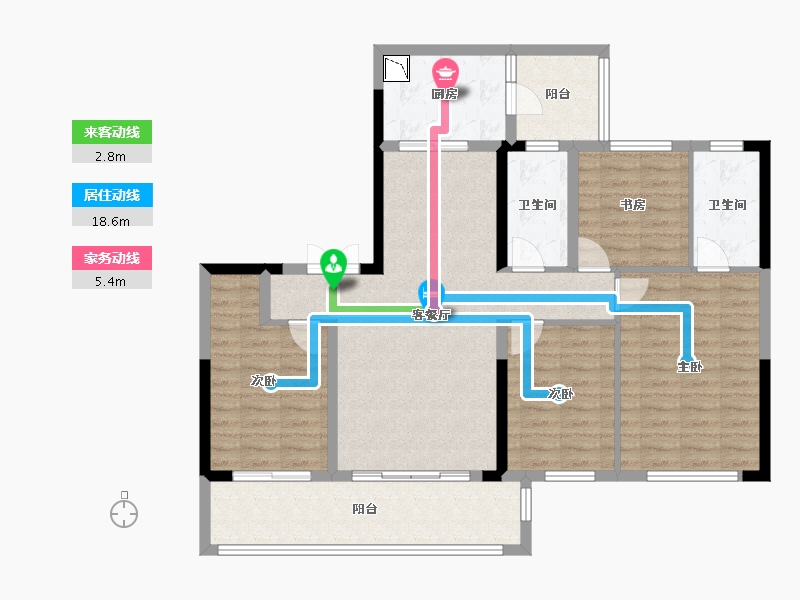 四川省-成都市-滨江领樾-110.43-户型库-动静线