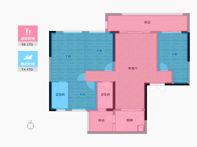 四川省-成都市-滨江领樾-109.80-户型库-动静分区