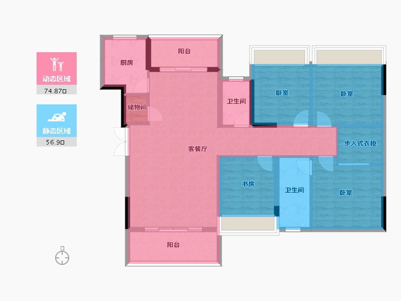 四川省-成都市-合能枫丹西悦-119.03-户型库-动静分区