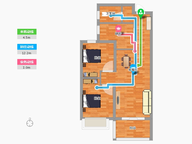 云南省-昆明市-金地商置昆悦-57.49-户型库-动静线