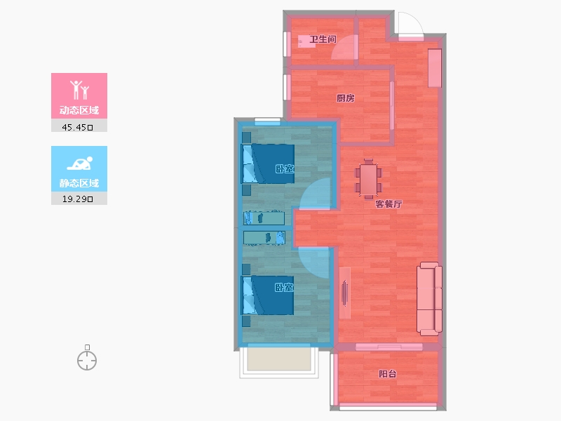 云南省-昆明市-金地商置昆悦-57.49-户型库-动静分区