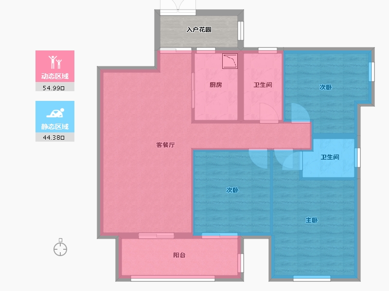 四川省-巴中市-平昌金域华府-94.50-户型库-动静分区