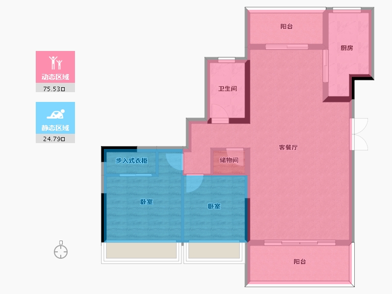 四川省-成都市-合能枫丹西悦-90.32-户型库-动静分区