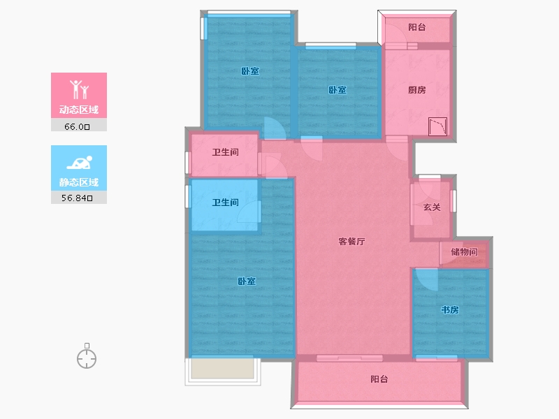 四川省-眉山市-铁投璟瑞府-110.32-户型库-动静分区