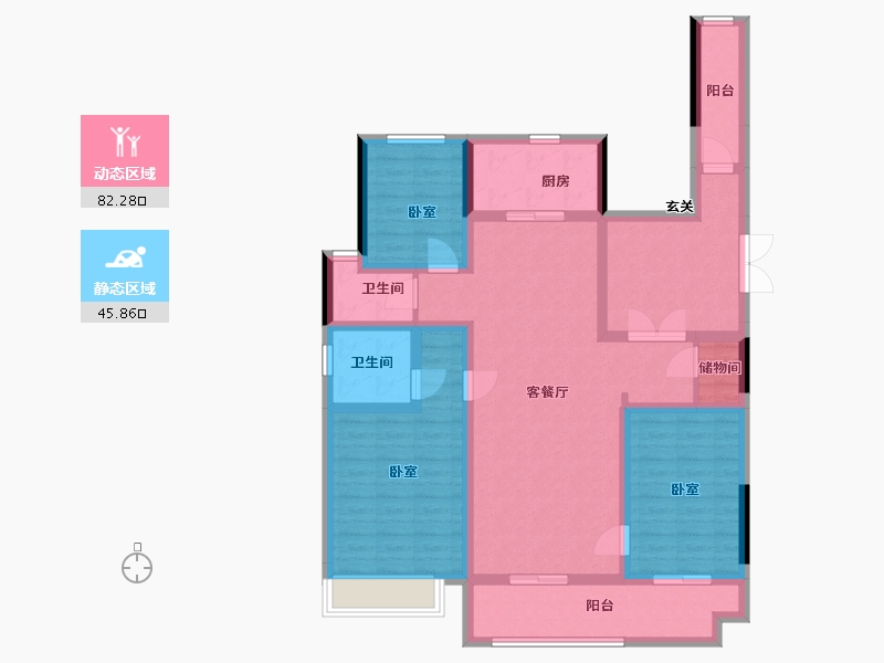 河北省-石家庄市-保利和光尘樾-113.15-户型库-动静分区