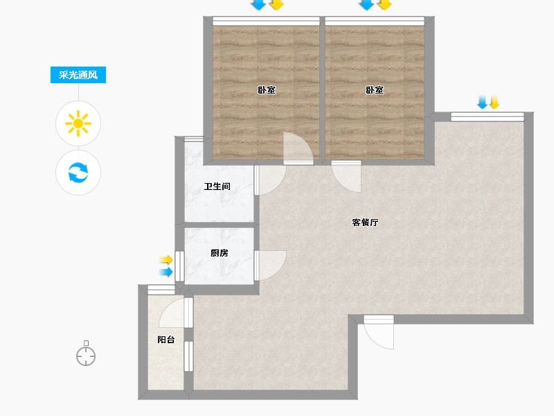 四川省-成都市-花样年智荟城商办-67.06-户型库-采光通风