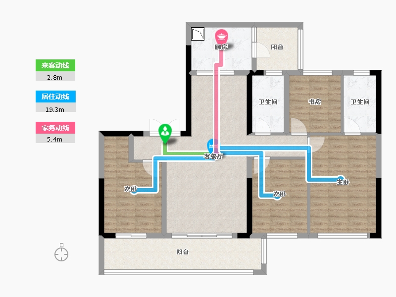 四川省-成都市-滨江领樾-111.03-户型库-动静线