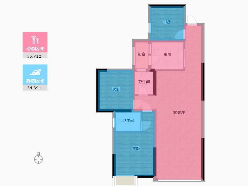 贵州省-贵阳市-优品道现代城-80.63-户型库-动静分区