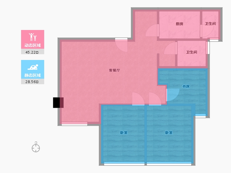 四川省-成都市-花样年智荟城商办-66.15-户型库-动静分区