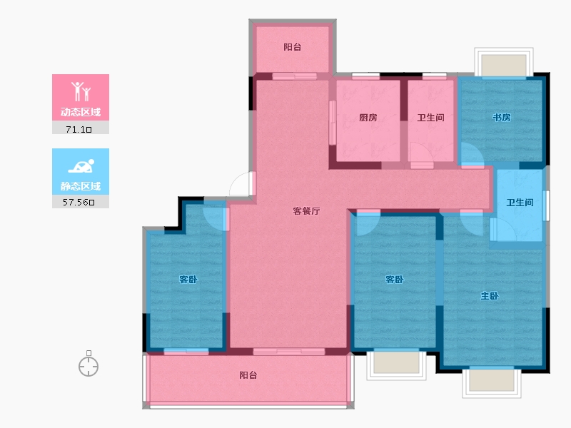 贵州省-遵义市-天骥新城-113.54-户型库-动静分区