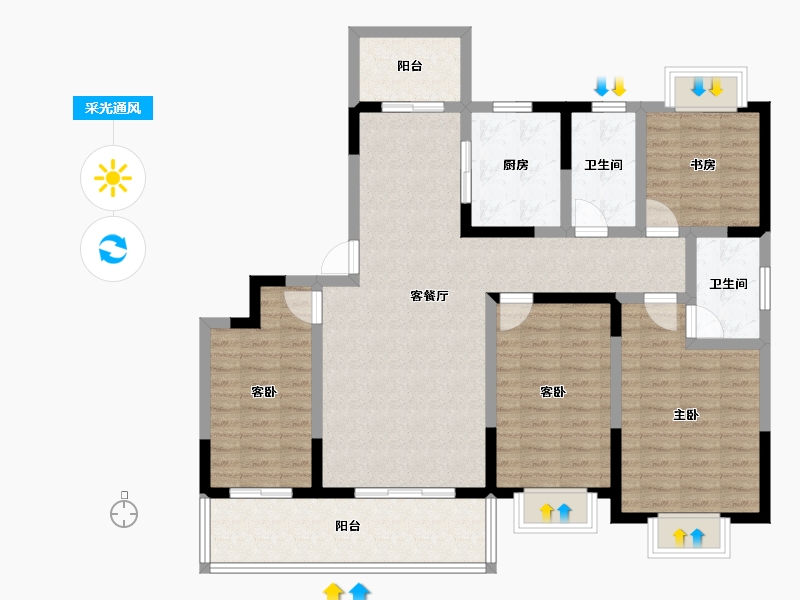 贵州省-遵义市-天骥新城-113.54-户型库-采光通风