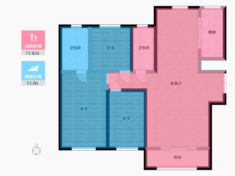 河北省-石家庄市-锐拓·长安颐园-110.86-户型库-动静分区