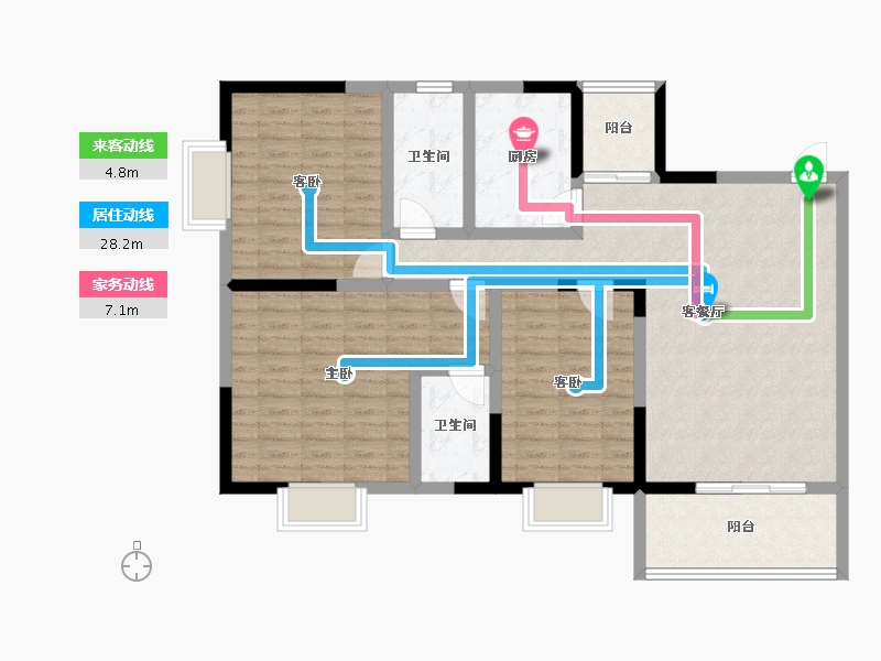 贵州省-遵义市-天骥新城-108.50-户型库-动静线