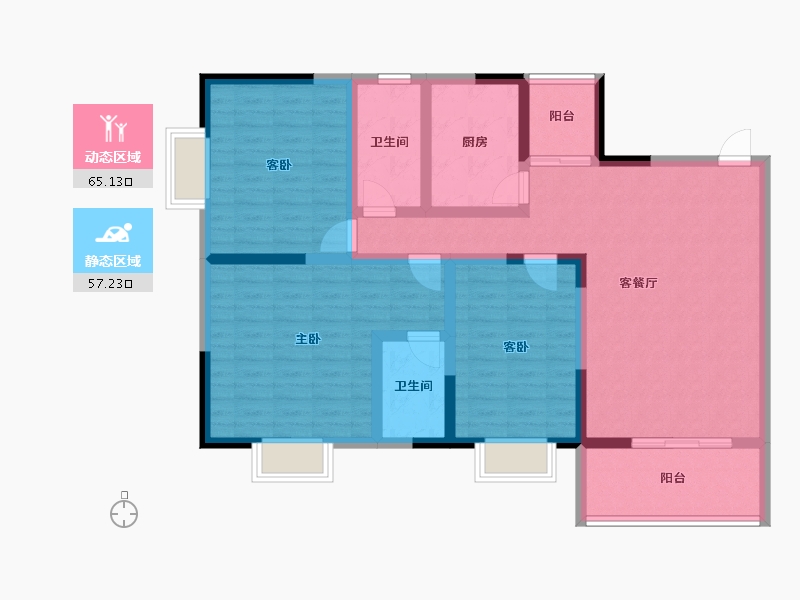 贵州省-遵义市-天骥新城-108.50-户型库-动静分区