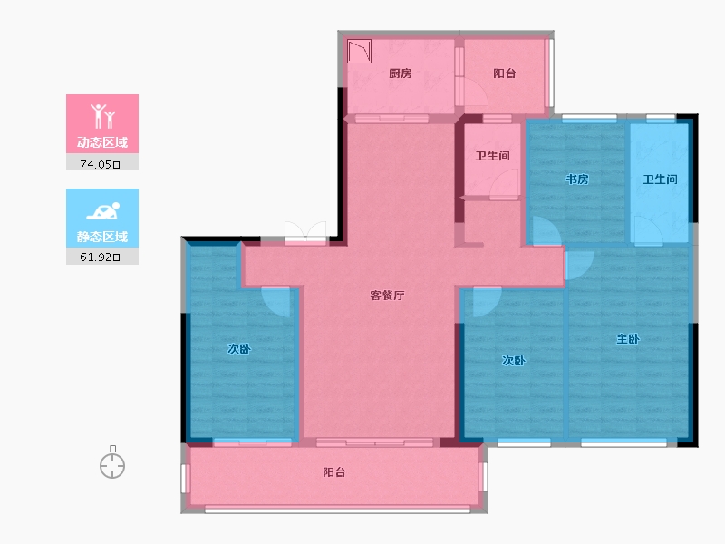 四川省-成都市-滨江领樾-122.11-户型库-动静分区