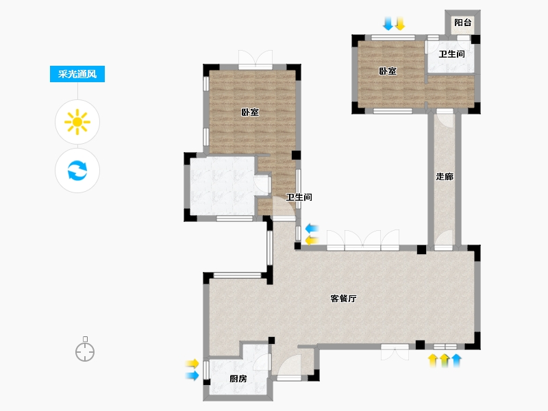 四川省-成都市-成都院坝-111.22-户型库-采光通风