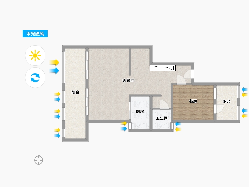 四川省-成都市-花样年智荟城商办-75.02-户型库-采光通风