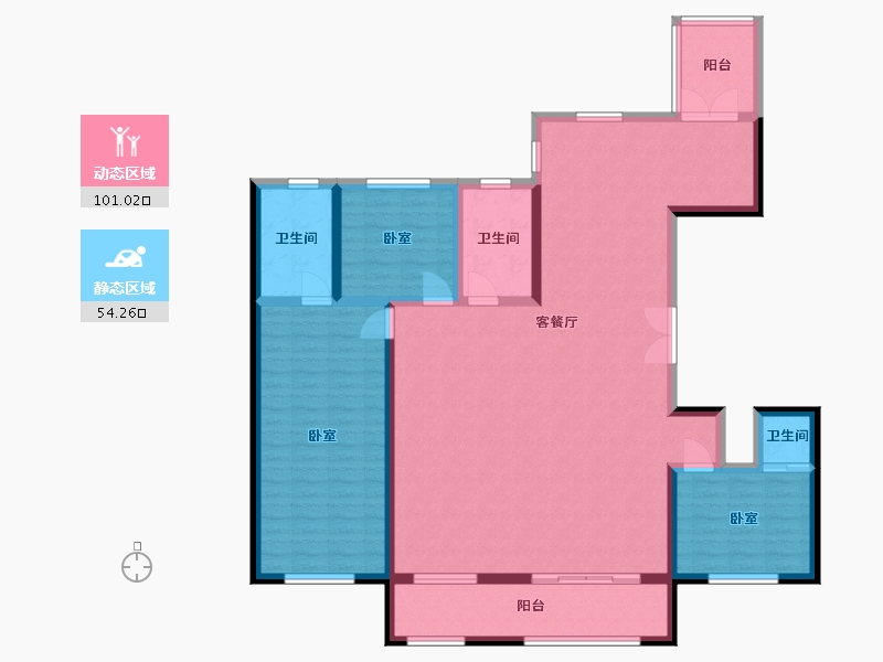 河北省-石家庄市-锐拓·长安颐园-140.87-户型库-动静分区