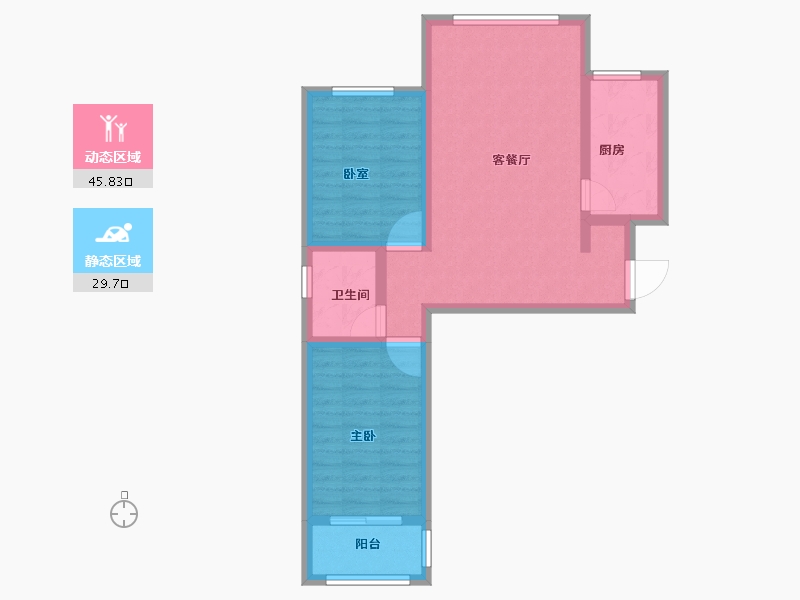 河北省-石家庄市-厚德·中央锦城-66.86-户型库-动静分区