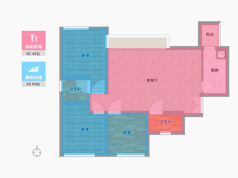 四川省-眉山市-铁投璟瑞府-72.49-户型库-动静分区