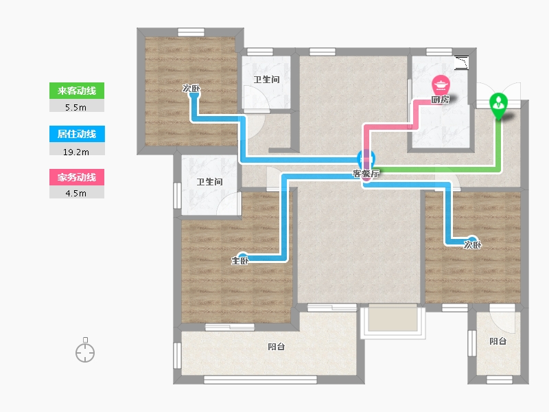 四川省-巴中市-平昌金域华府-90.89-户型库-动静线