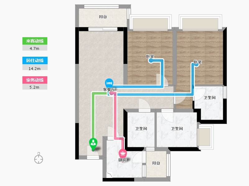 四川省-成都市-置信国色天乡鹭湖宫10区-77.34-户型库-动静线