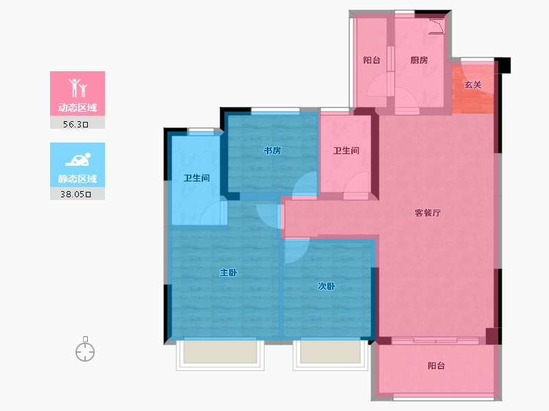 四川省-成都市-中建·望津城-83.27-户型库-动静分区