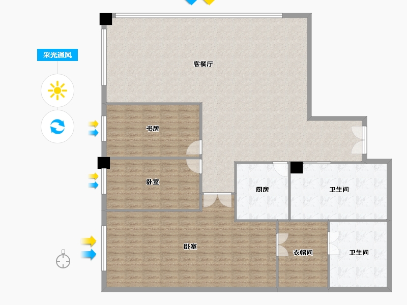 四川省-成都市-花漾锦江-190.76-户型库-采光通风