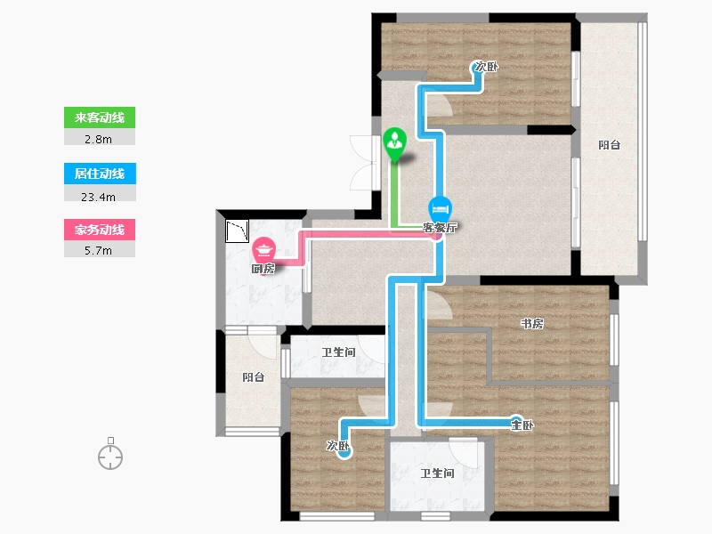 四川省-成都市-滨江领樾-110.25-户型库-动静线