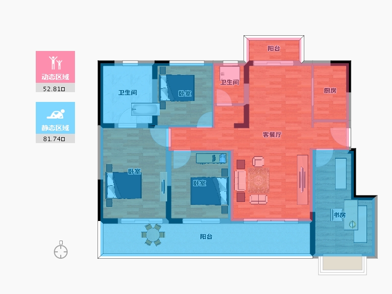 云南省-昆明市-金地云海一号-121.19-户型库-动静分区