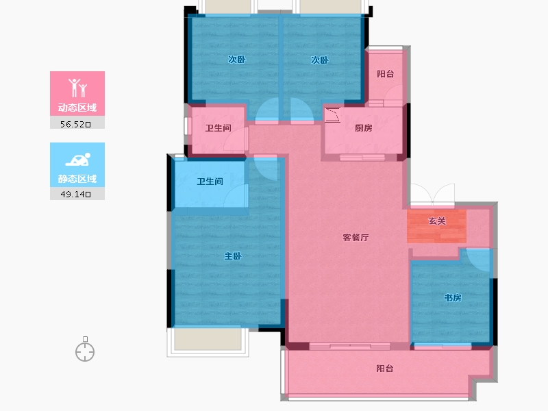 四川省-成都市-中建·望津城-93.76-户型库-动静分区