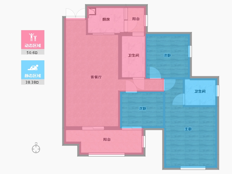 四川省-巴中市-平昌金域华府-79.34-户型库-动静分区