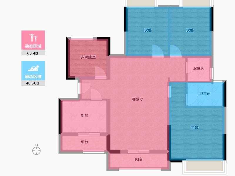 贵州省-贵阳市-优品道现代城-89.56-户型库-动静分区