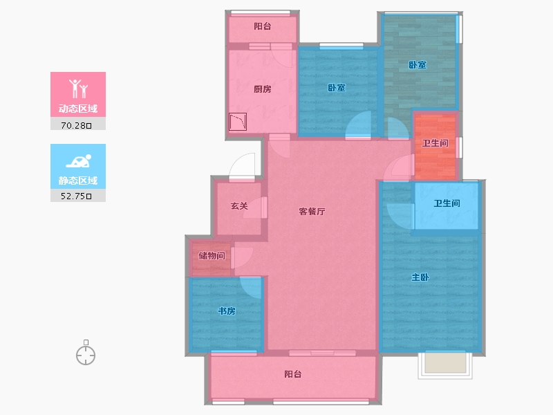 四川省-眉山市-铁投璟瑞府-109.31-户型库-动静分区