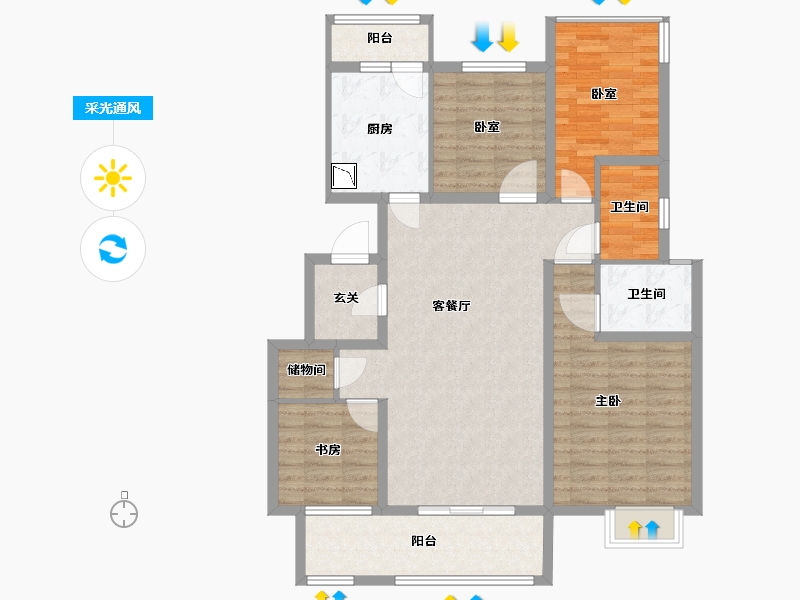 四川省-眉山市-铁投璟瑞府-109.31-户型库-采光通风