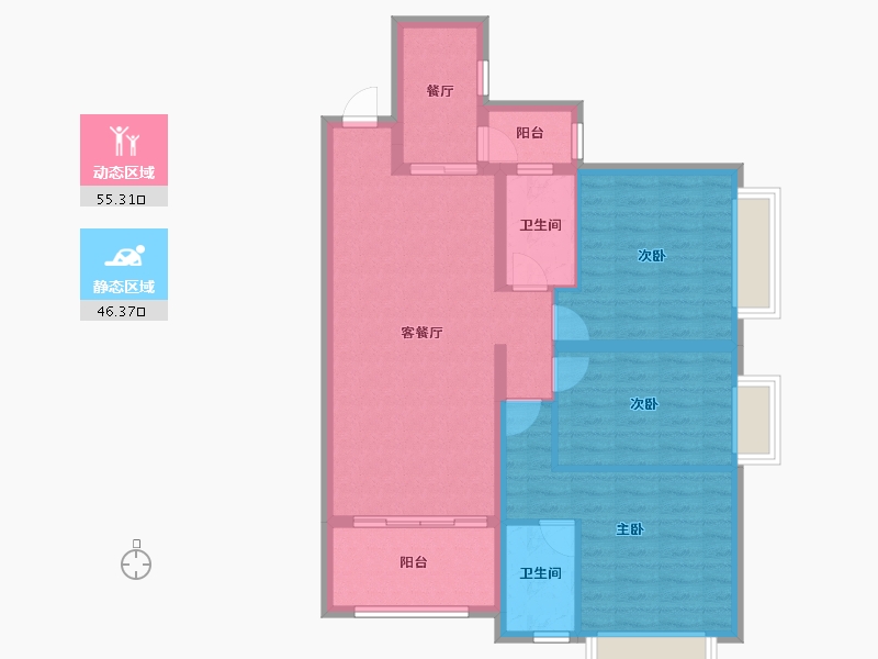 贵州省-遵义市-汇川国际温泉旅游城-91.00-户型库-动静分区